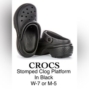 CROCS - Brand New
Stomped Clog Platform - Black - Men’s 5 - Women’s 7